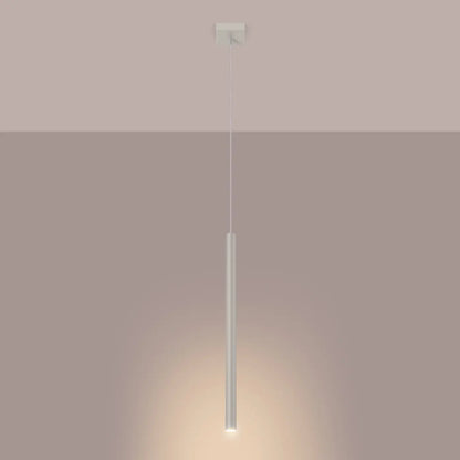 Pendelleuchte Matita 1 – Beige & Stahl