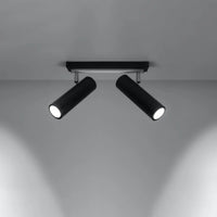 Plafondlamp Rondo Spot 2 – Zwart & Staal