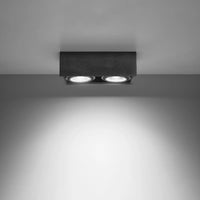Plafondlamp Square 3 Double – Grijs & Beton