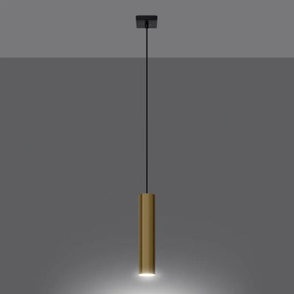 Pendelleuchte Tube 1 – Gold & Stahl