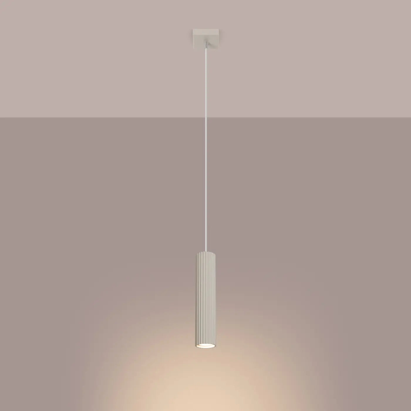 Pendelleuchte Japandi 1 – Beige & Aluminium