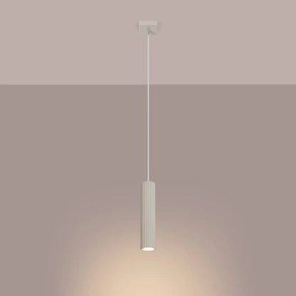 Pendelleuchte Japandi 1 – Beige & Aluminium