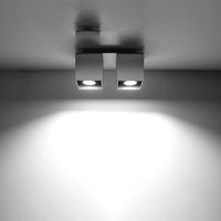 Plafondlamp Square Double – Grijs Aluminium