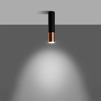 Deckenleuchte Tube – Schwarz & Kupfer & Stahl