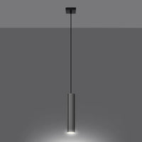 Pendelleuchte Tube 1 – Silber & Stahl