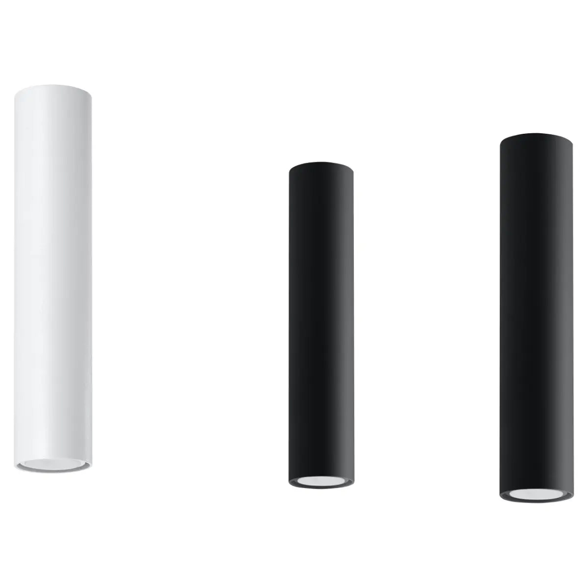 Plafondlamp Tube 30 – Wit & Staal