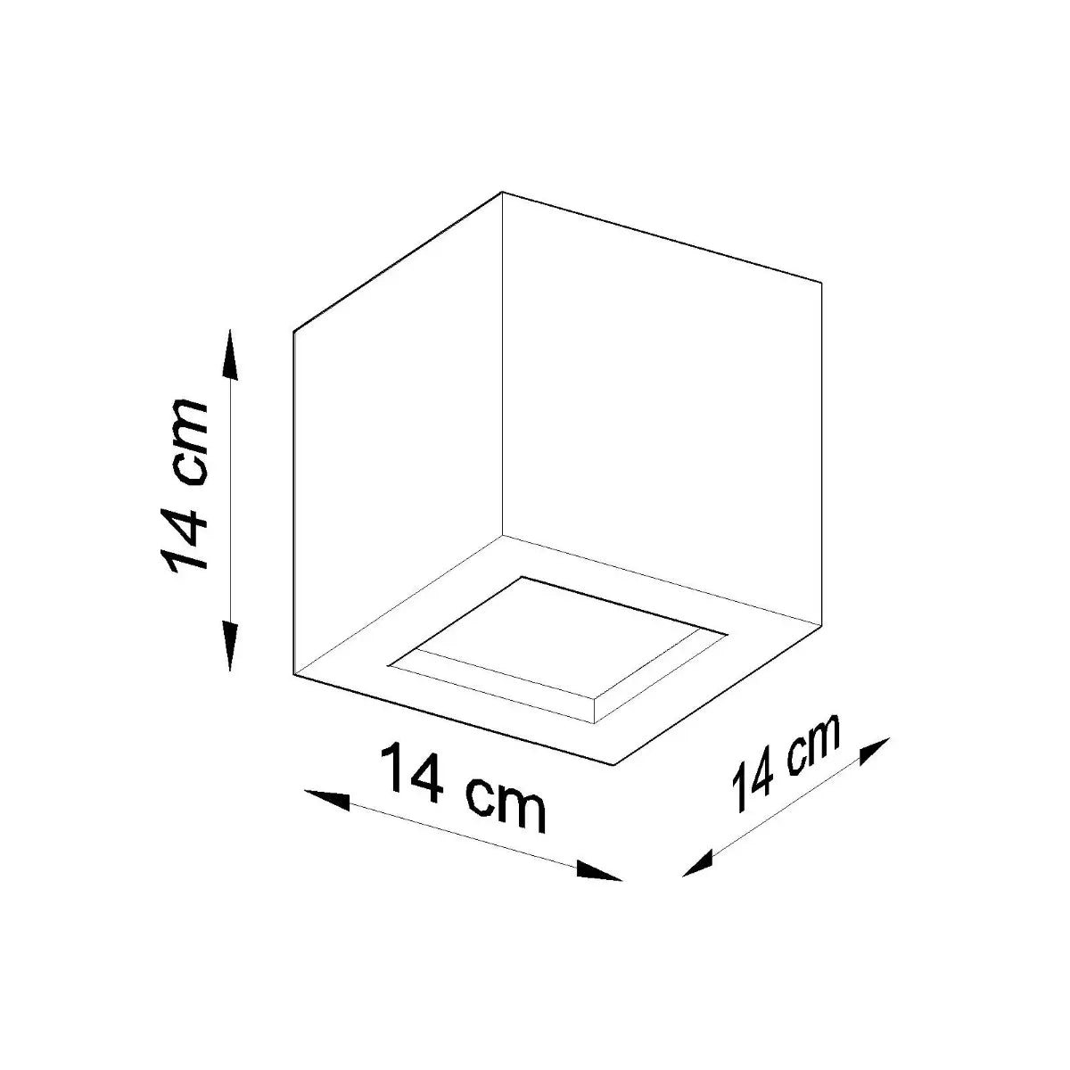 Wandlamp Square 1 – Zwart & Keramiek & Glas