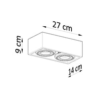 Deckenleuchte Square 3 Double – Grau & Beton