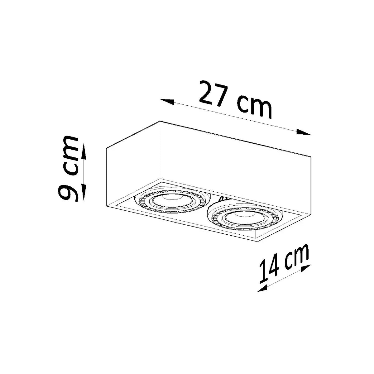 Deckenleuchte Square 3 Double – Grau & Beton