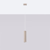 Pendelleuchte Japandi 1 – Taupe & Aluminium