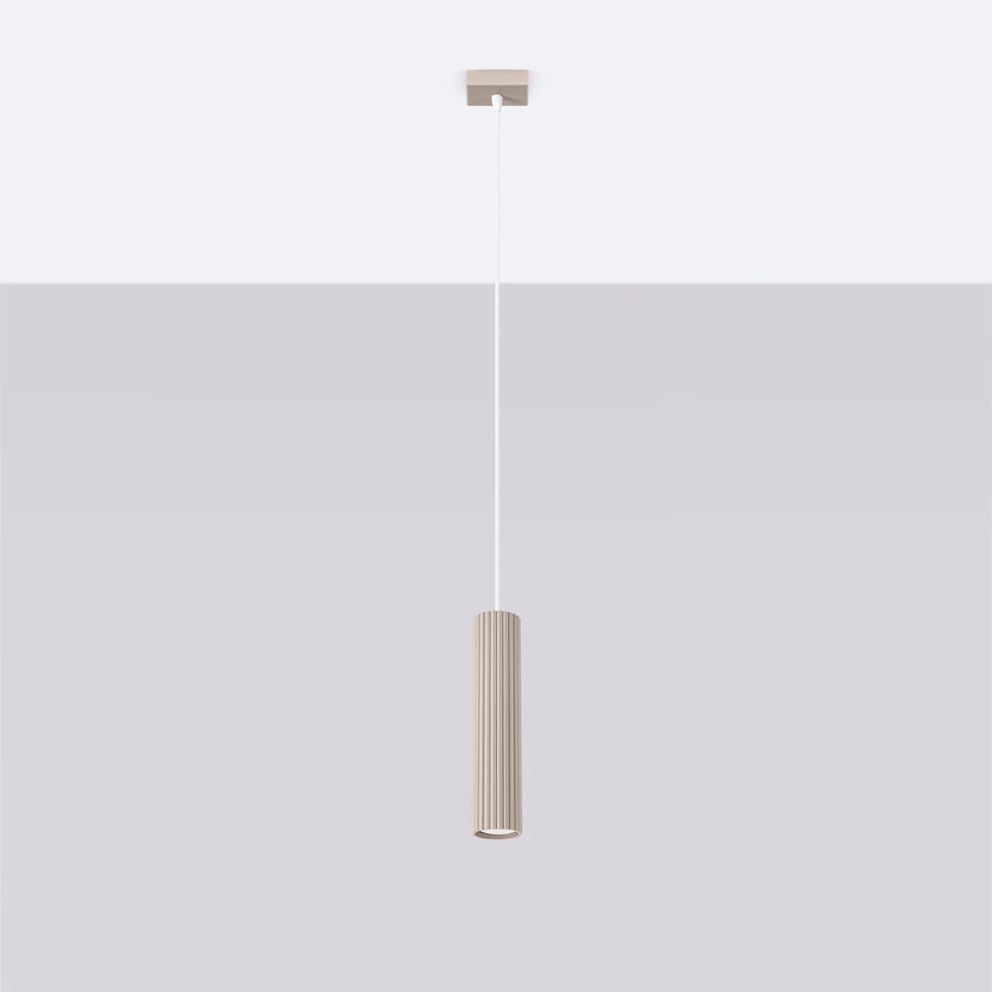 Pendelleuchte Japandi 1 – Taupe & Aluminium