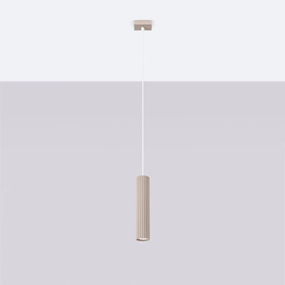 Pendelleuchte Japandi 1 – Taupe & Aluminium