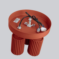 Deckenleuchte Japandi 3P – Oxidrot & Aluminium
