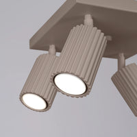 Deckenleuchte Japandi 4S – Taupe & Aluminium