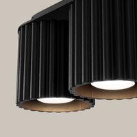 Deckenstrahler Japandi Double – Schwarz & Aluminium