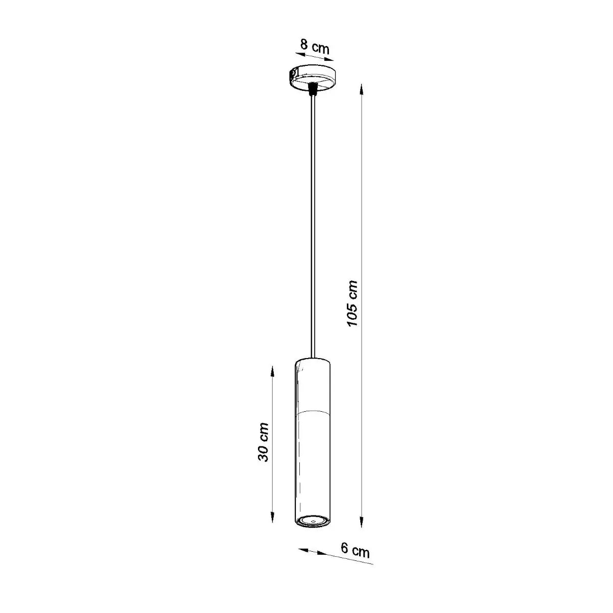 Pendelleuchte Tube Beton Black 1 – Grau & Schwarz