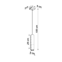 Hanglamp Tube 1 – Zwart & Goud & Staal