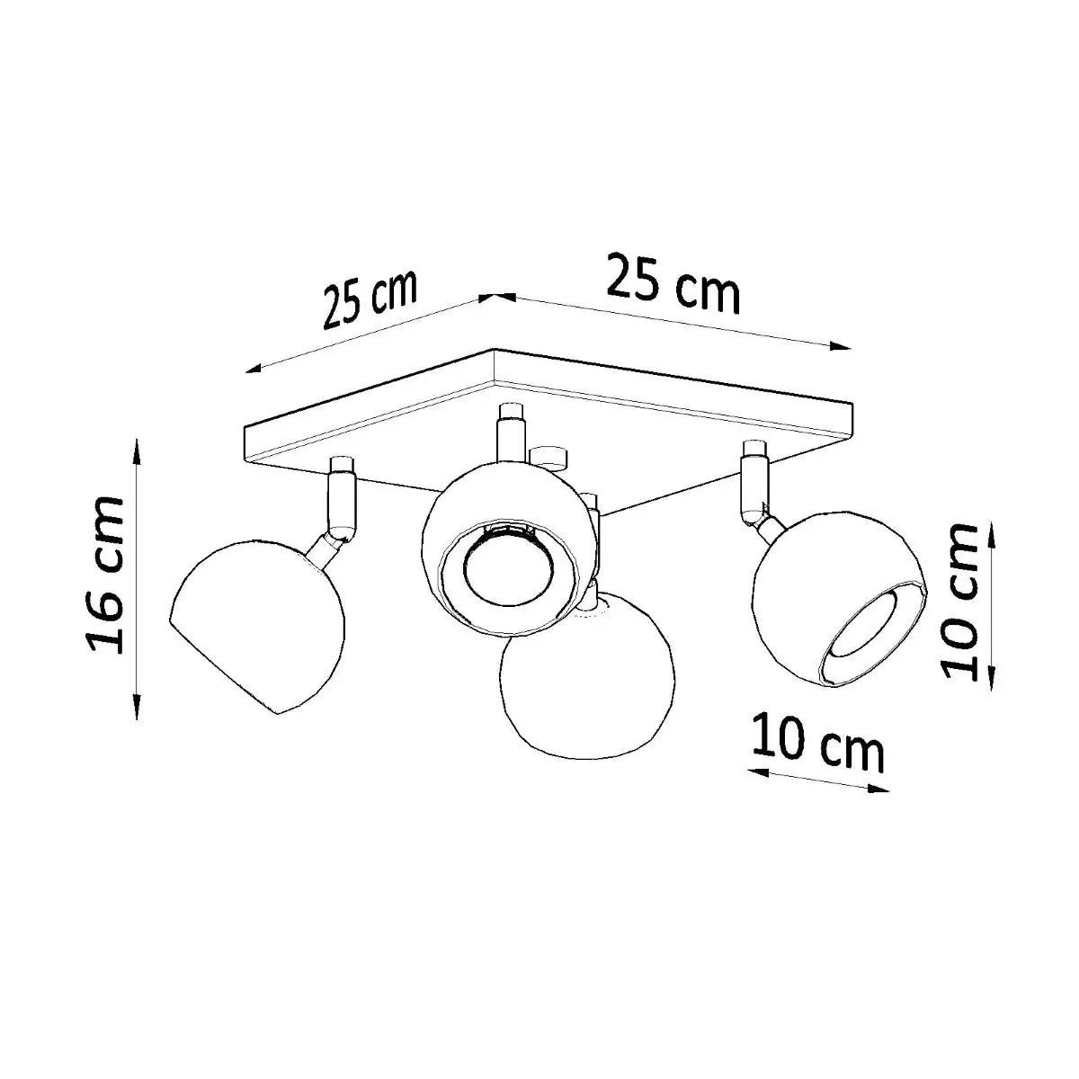 Plafondlamp Retro 4S – Wit & Staal