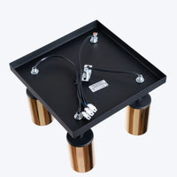 Plafondlamp Tube 4S – Zwart & Goud & Staal