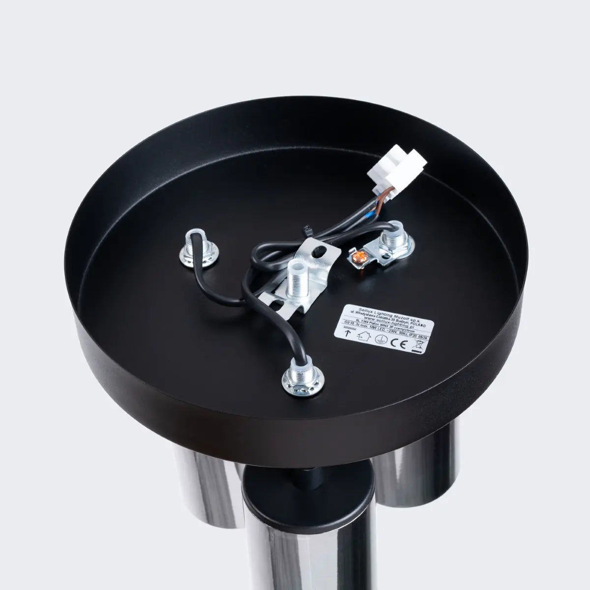 Plafondlamp Tube 3R – Zwart & Chroom & Staal
