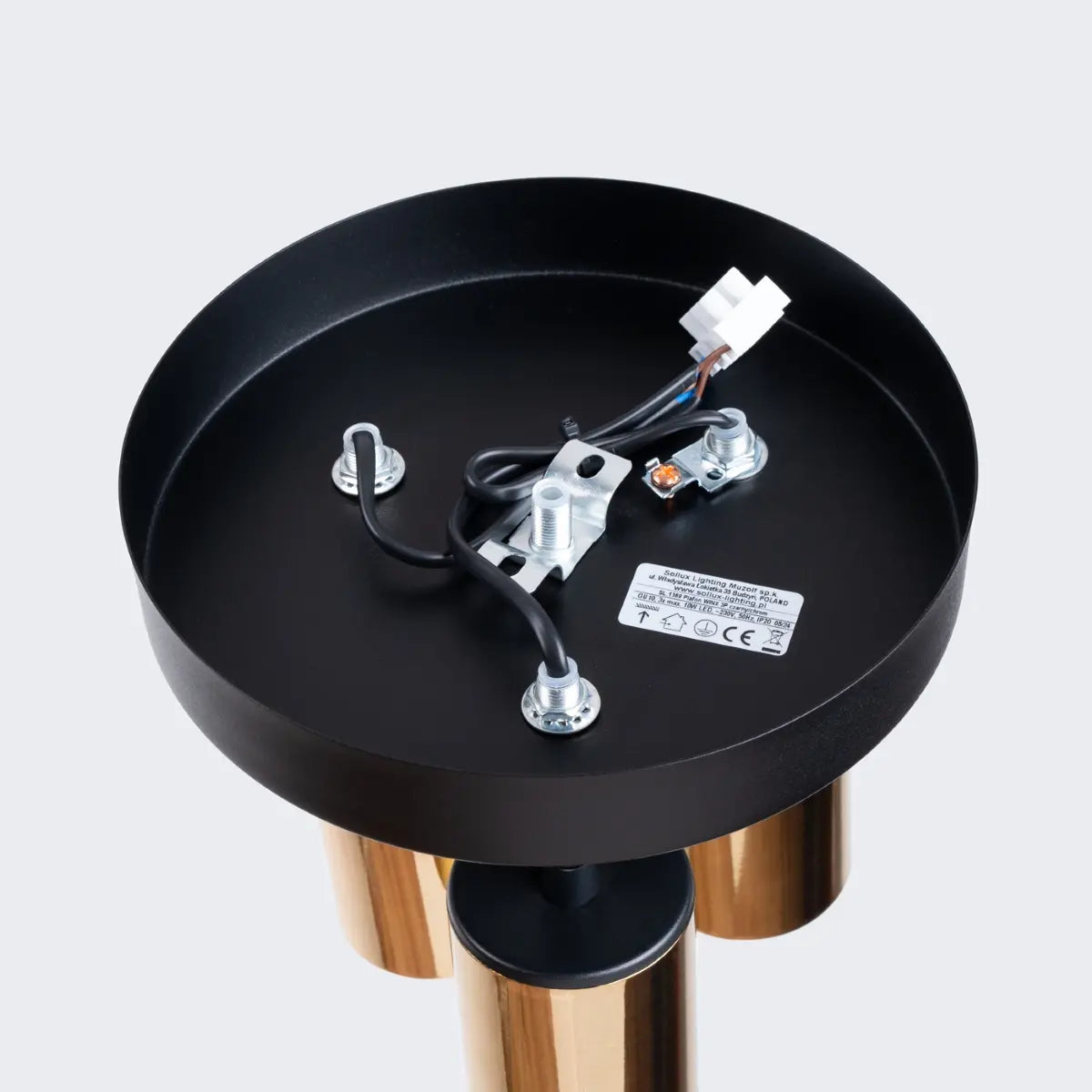 Deckenleuchte Tube 3R – Schwarz & Gold & Stahl