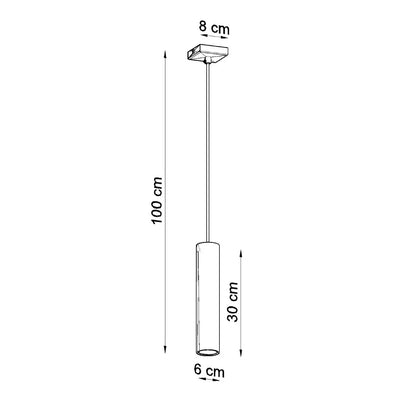 Pendelleuchte Tube Black 1 – Schwarz & Stahl