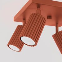 Deckenleuchte Japandi 4S – Oxidrot & Aluminium