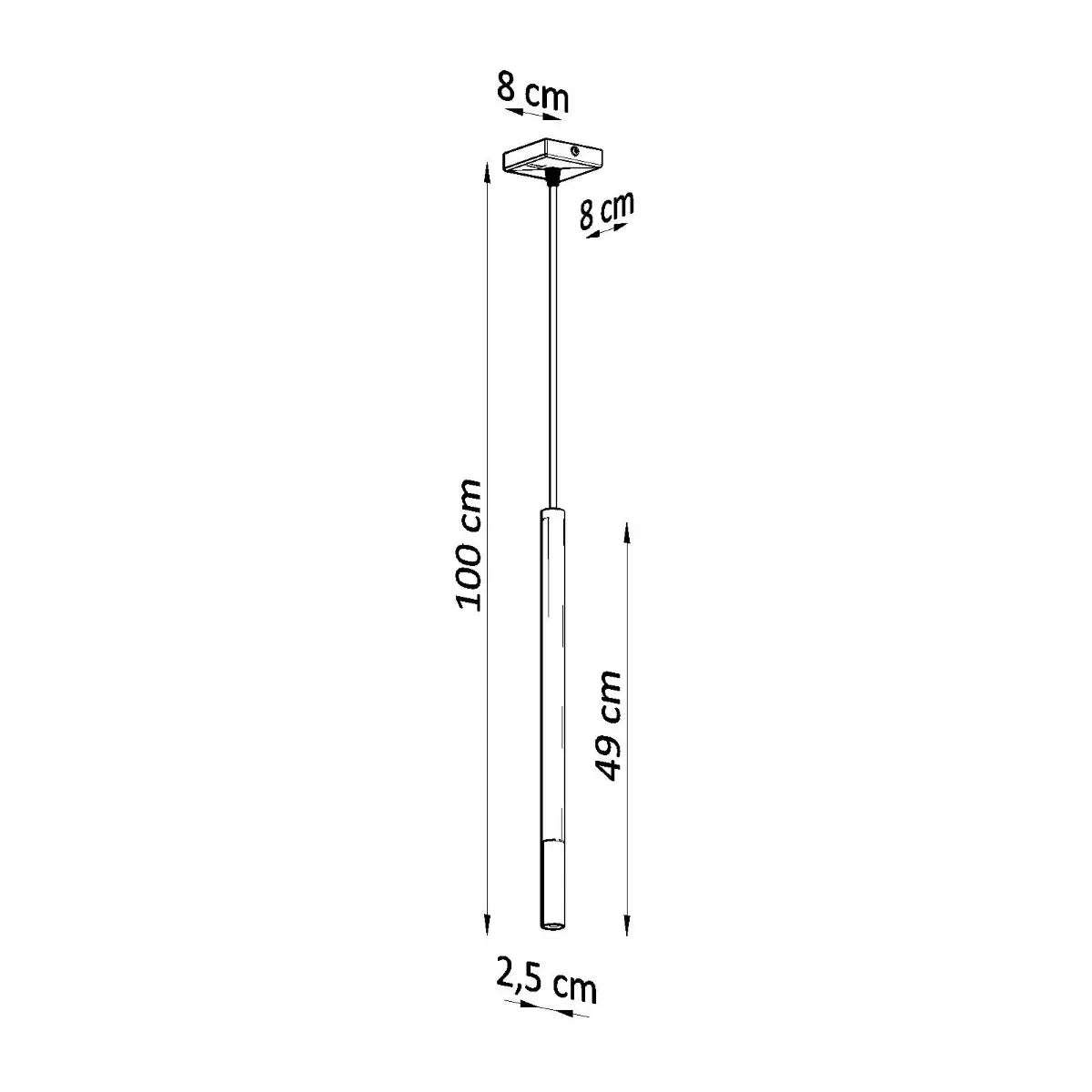 Hanglamp Matita 1 – Zwart & Goud & Staal