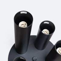 Deckenleuchte Tube 5R – Schwarz & Stahl