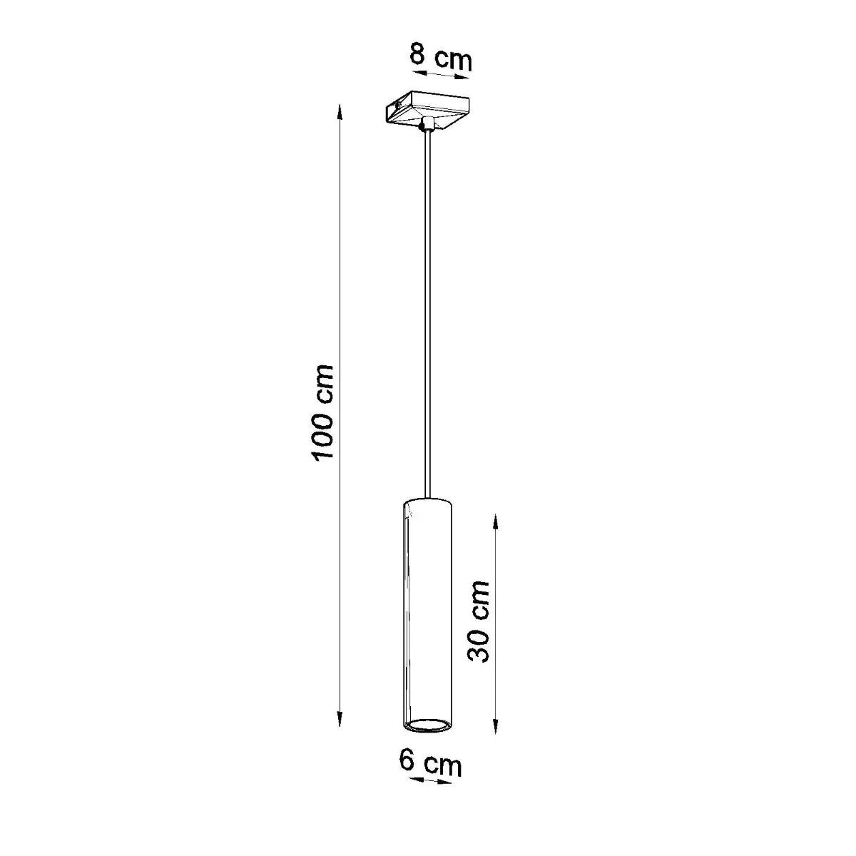 Hanglamp Tube Black 1 – Zwart & Staal