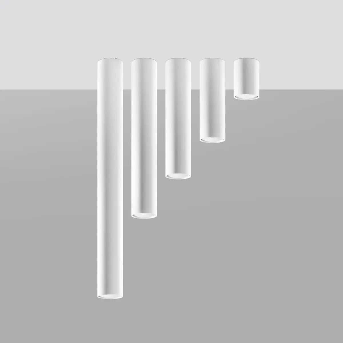 Plafondlamp Tube 10 – Wit & Staal