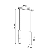 Hanglamp Tube 2 – Zwart Staal & Natuurlijk Hout