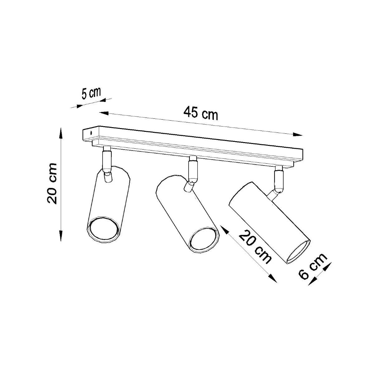 Plafondlamp Rondo Spot 3 – Zwart & Staal