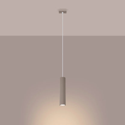Pendelleuchte Japandi 1 – Taupe & Aluminium