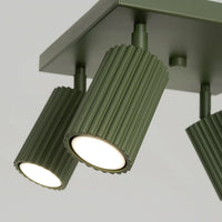 Plafondlamp Japandi 4S – Olijfgroen & Aluminium