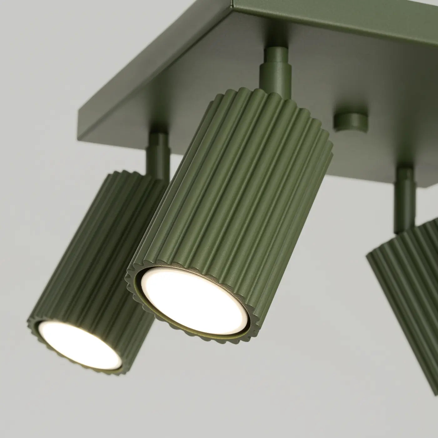 Plafondlamp Japandi 4S – Olijfgroen & Aluminium