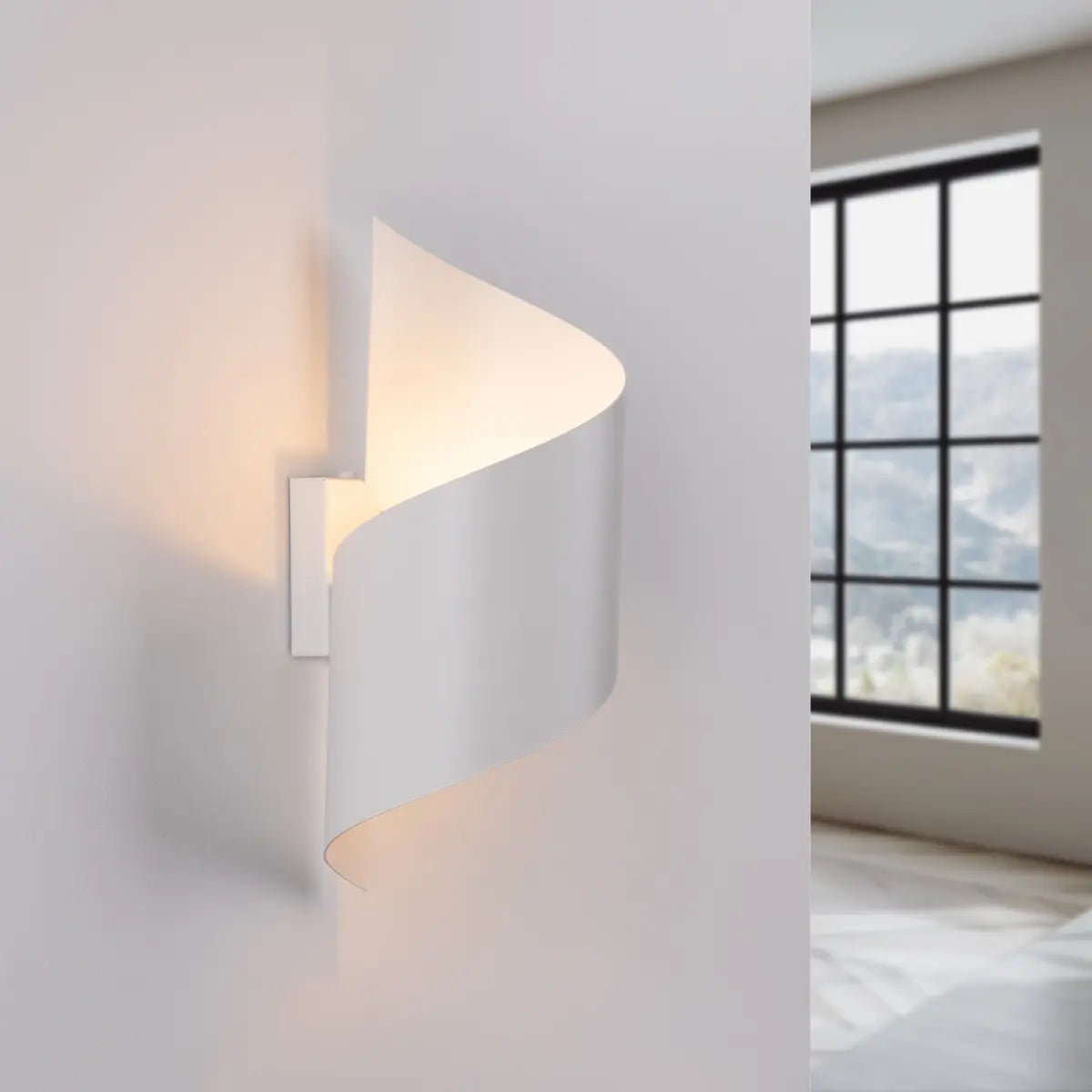 Wandlamp Tornado – Wit & Staal