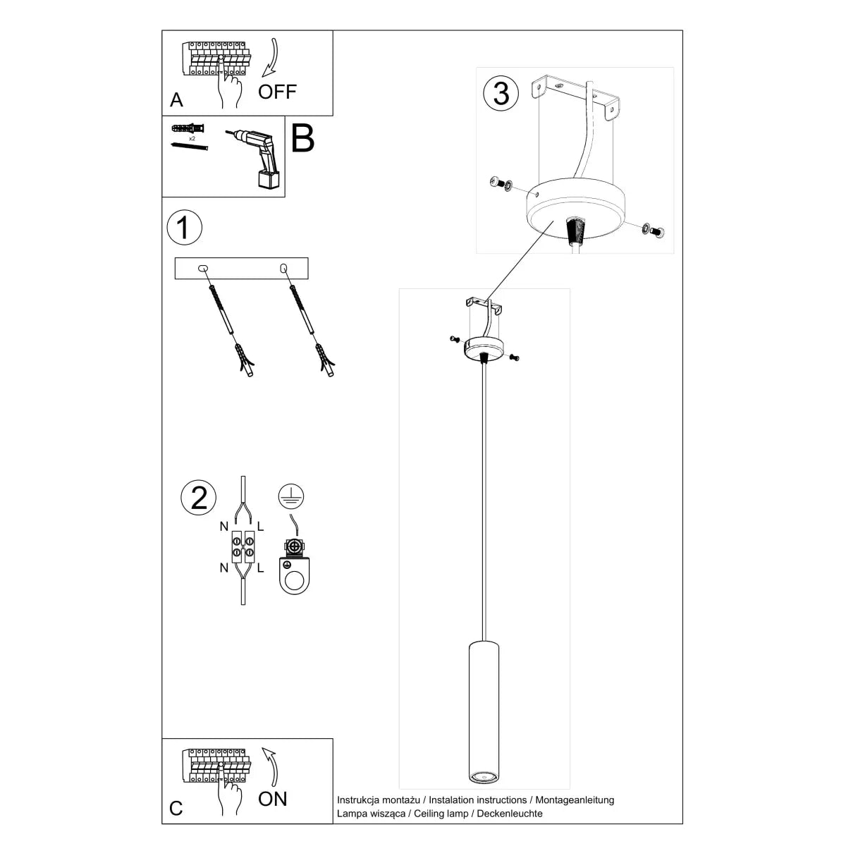 Pendelleuchte Tube Beton 1 – Grau & Beton