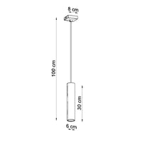 Pendelleuchte Tube 1 – Silber & Stahl