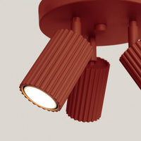 Deckenleuchte Japandi 3P – Oxidrot & Aluminium