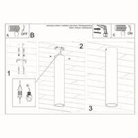 Deckenleuchte Tube 30 – Schwarz & Stahl