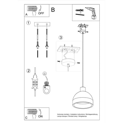 Pendelleuchte Stone Medium – Grauer Beton
