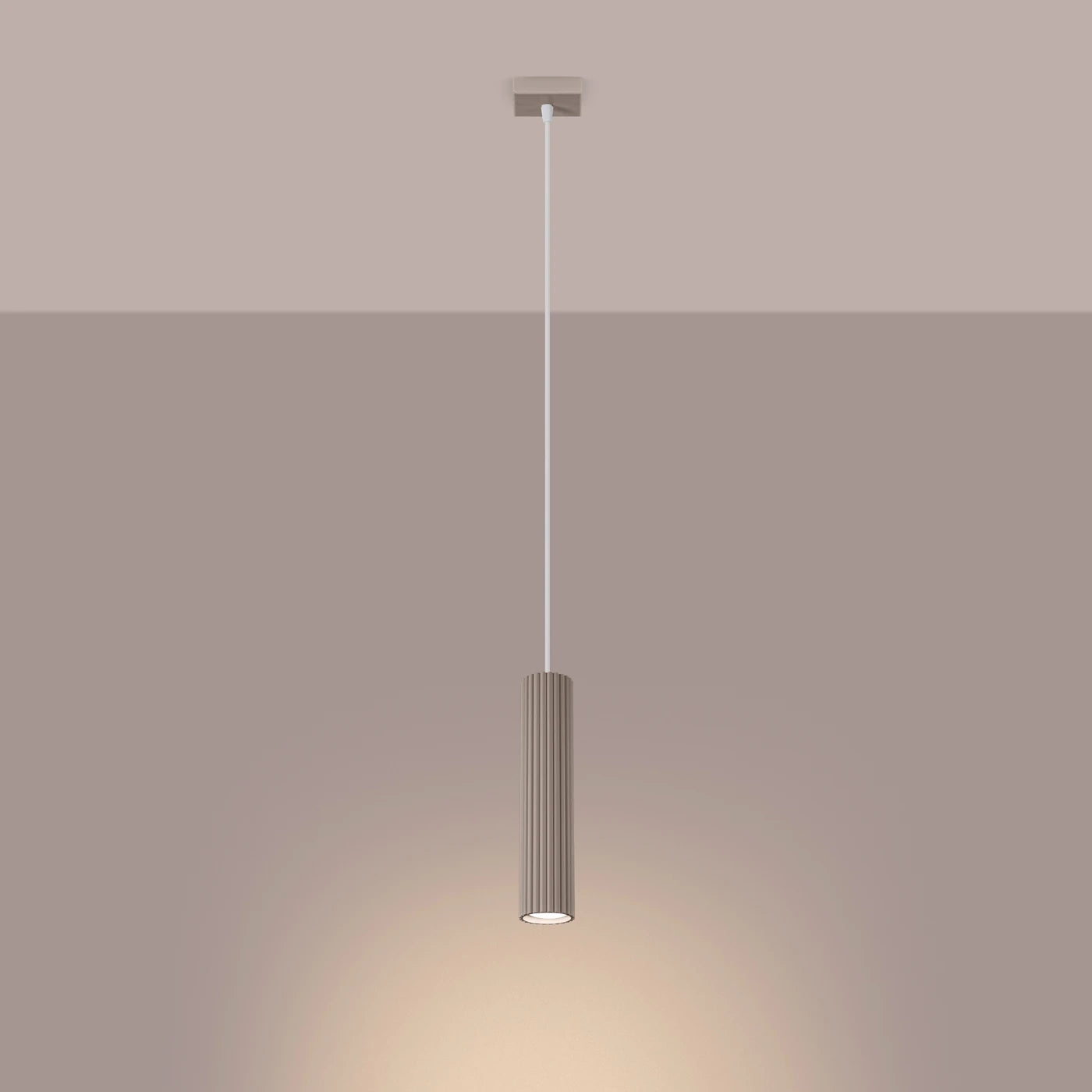 Hanglamp Japandi 1 – Taupe & Aluminium