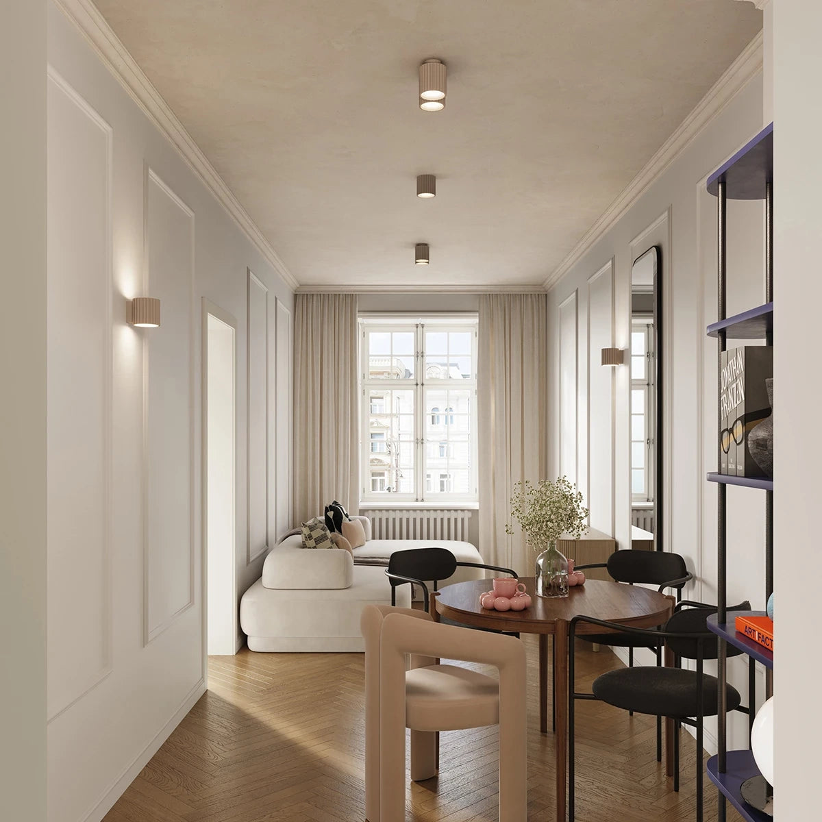 Spots Japandi Double – Taupe & Aluminium