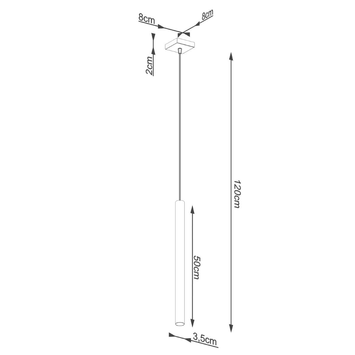 Hanglamp Slim Tube 1 – Grijs Beton