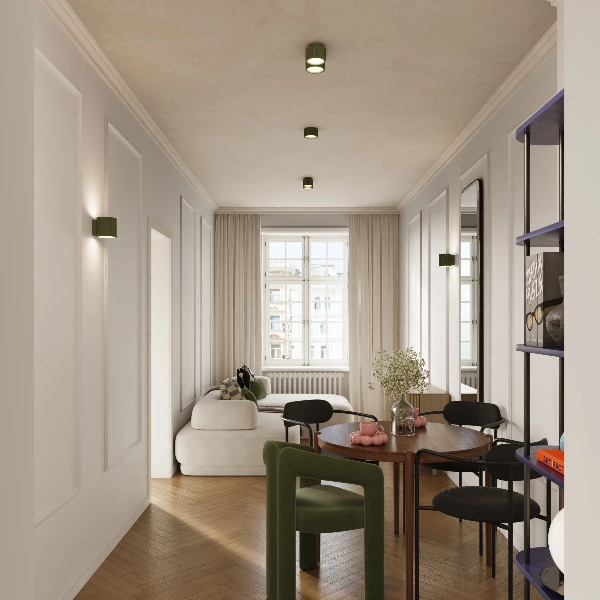 Spots Japandi Single-XS – Olijfgroen & Aluminium