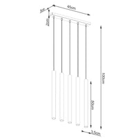Hanglamp Slim Tube 5 – Grijs & Beton