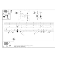 Deckenleuchte Luxtec 6 – Weiß & Stahl