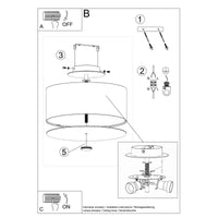 Plafondlamp Ufo Tec 30 – Wit & Stof Glas Staal