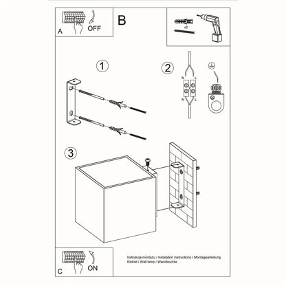 Wandlamp Square 1 – Grijs Beton